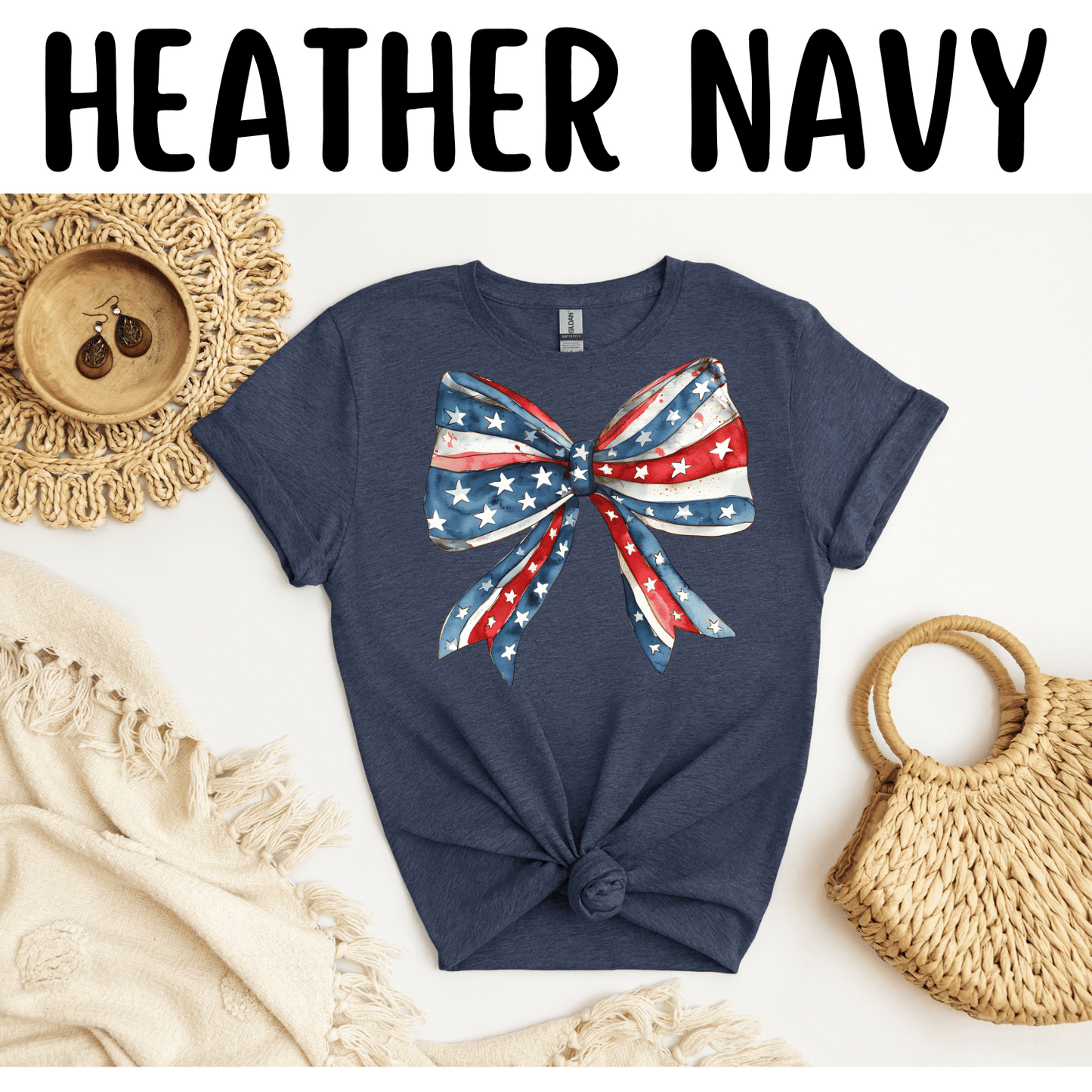 Coquette Bow Patriotic T-Shirt