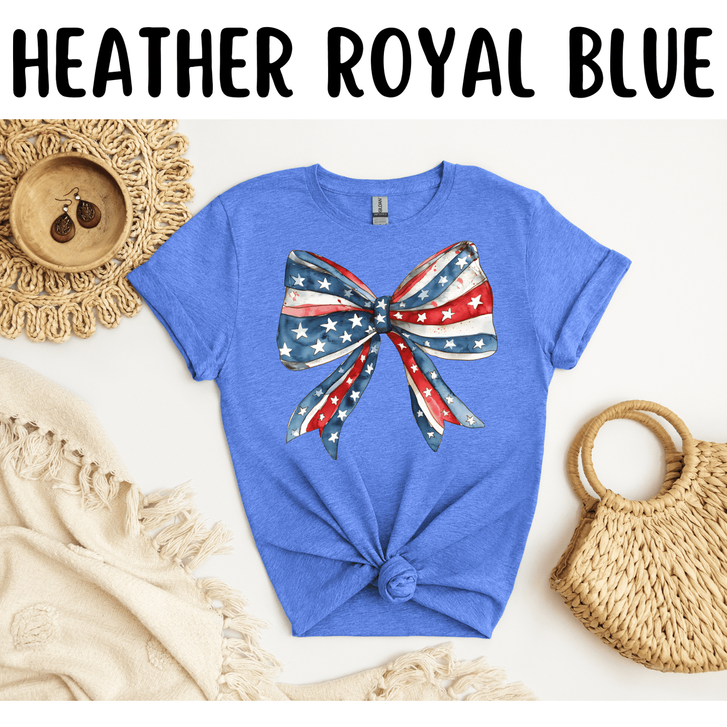 Coquette Bow Patriotic T-Shirt