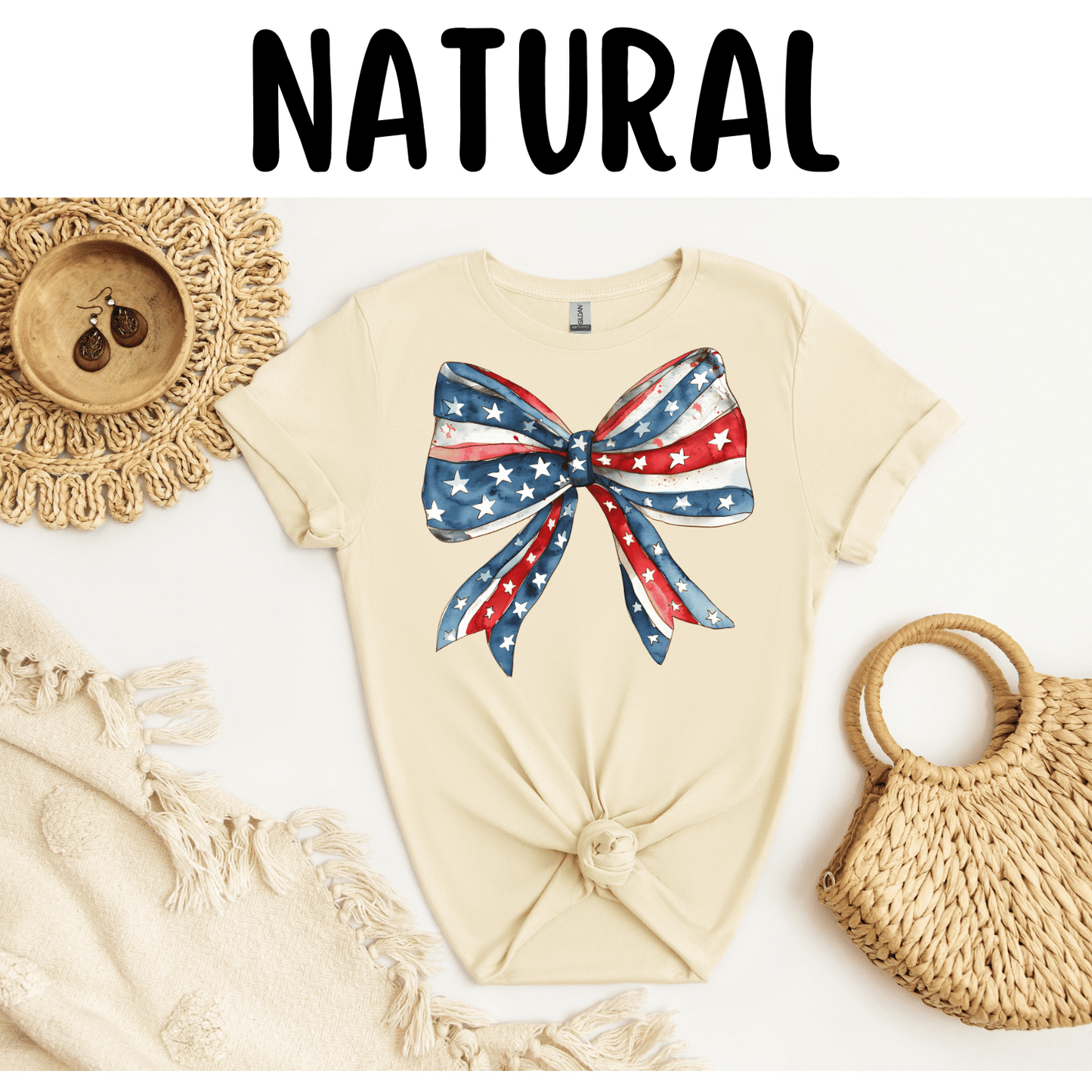 Coquette Bow Patriotic T-Shirt