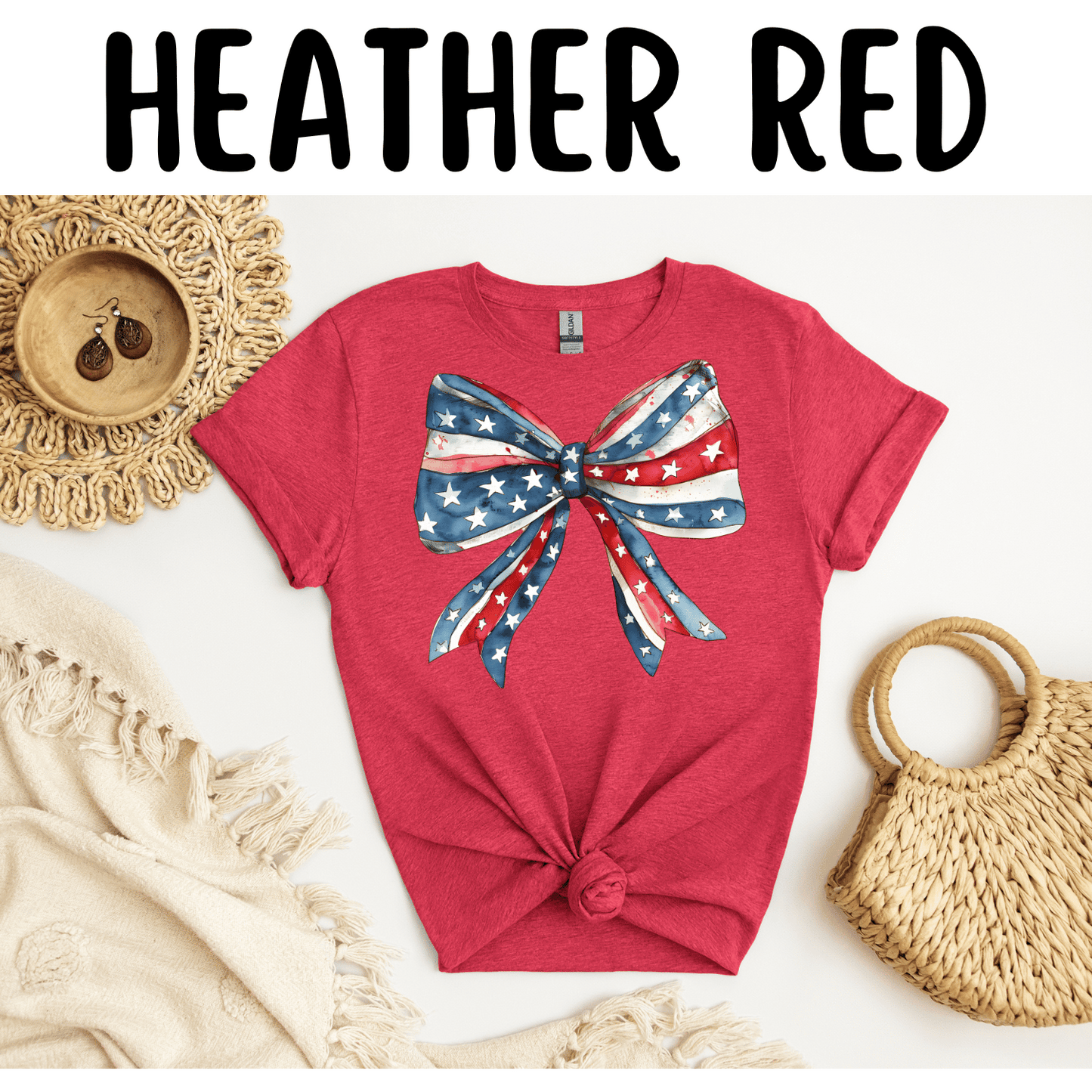Coquette Bow Patriotic T-Shirt