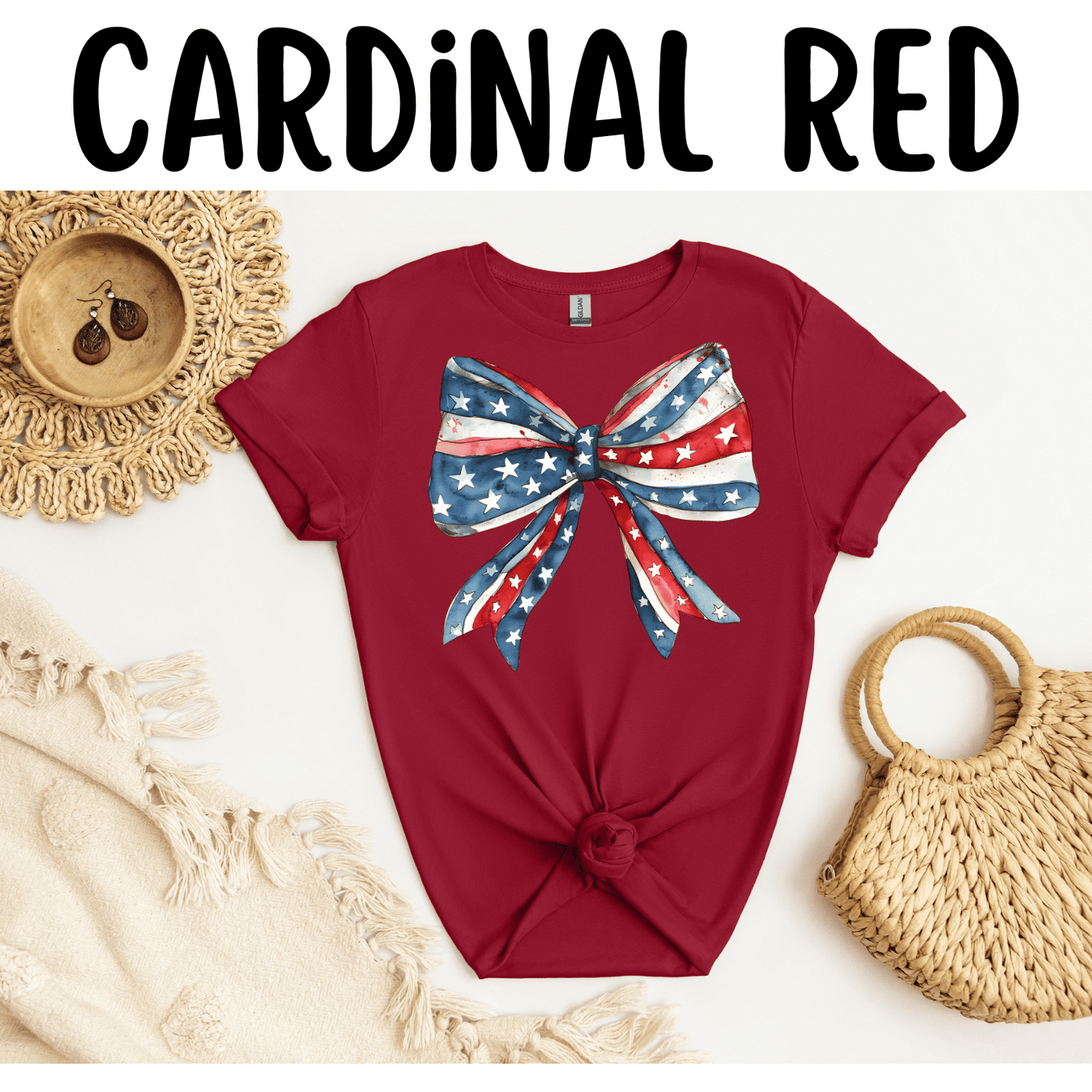 Coquette Bow Patriotic T-Shirt