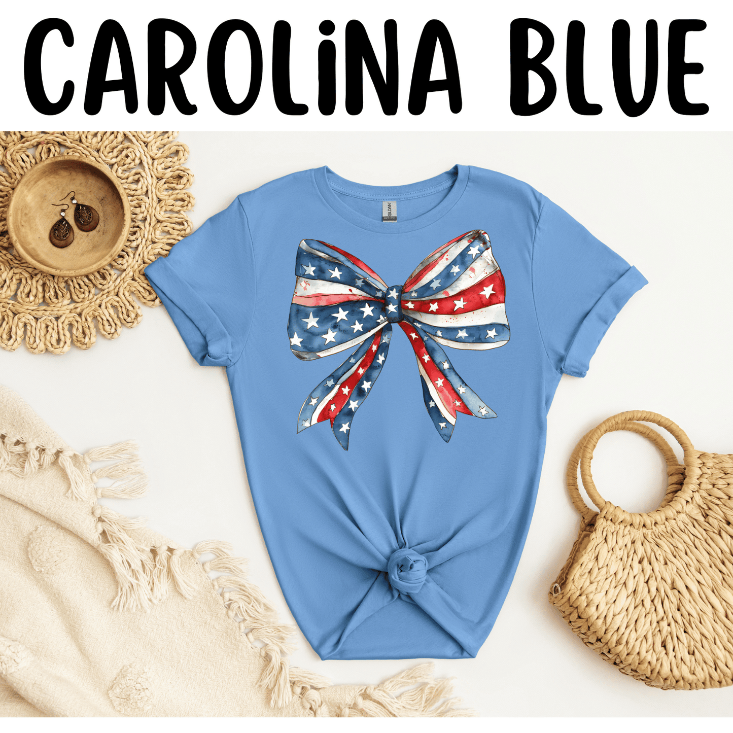 Coquette Bow Patriotic T-Shirt