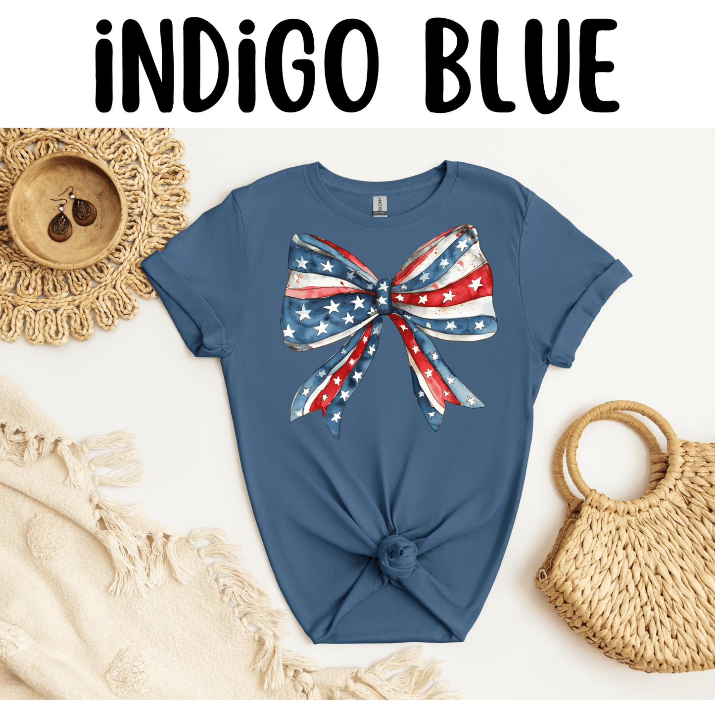 Coquette Bow Patriotic T-Shirt
