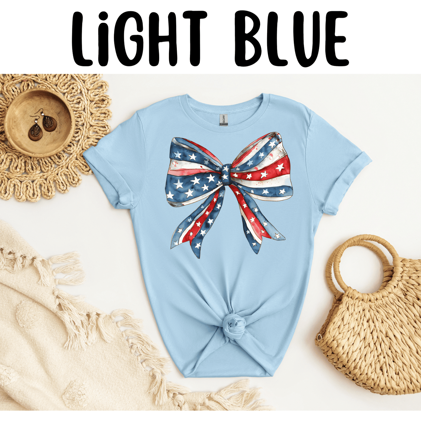 Coquette Bow Patriotic T-Shirt