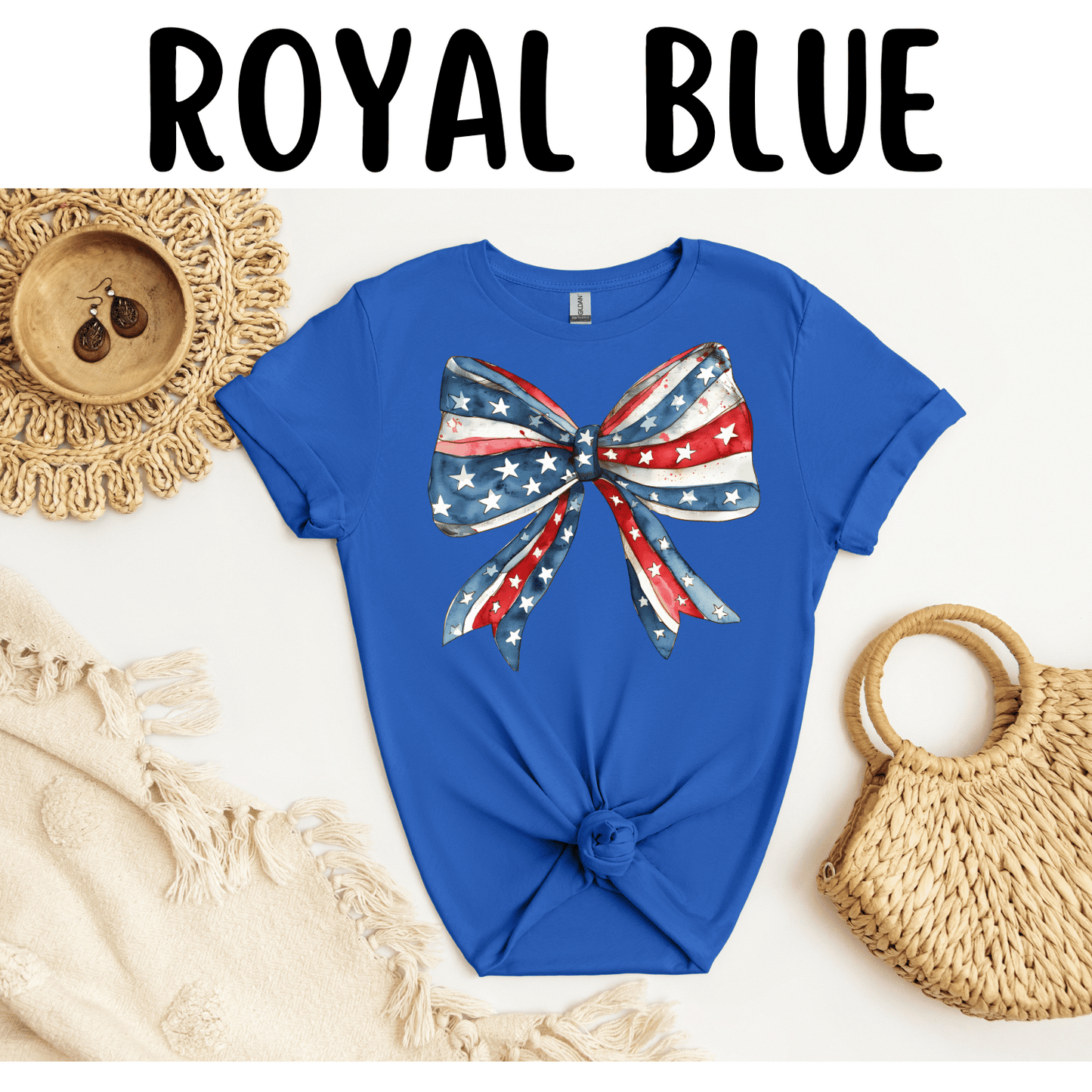 Coquette Bow Patriotic T-Shirt