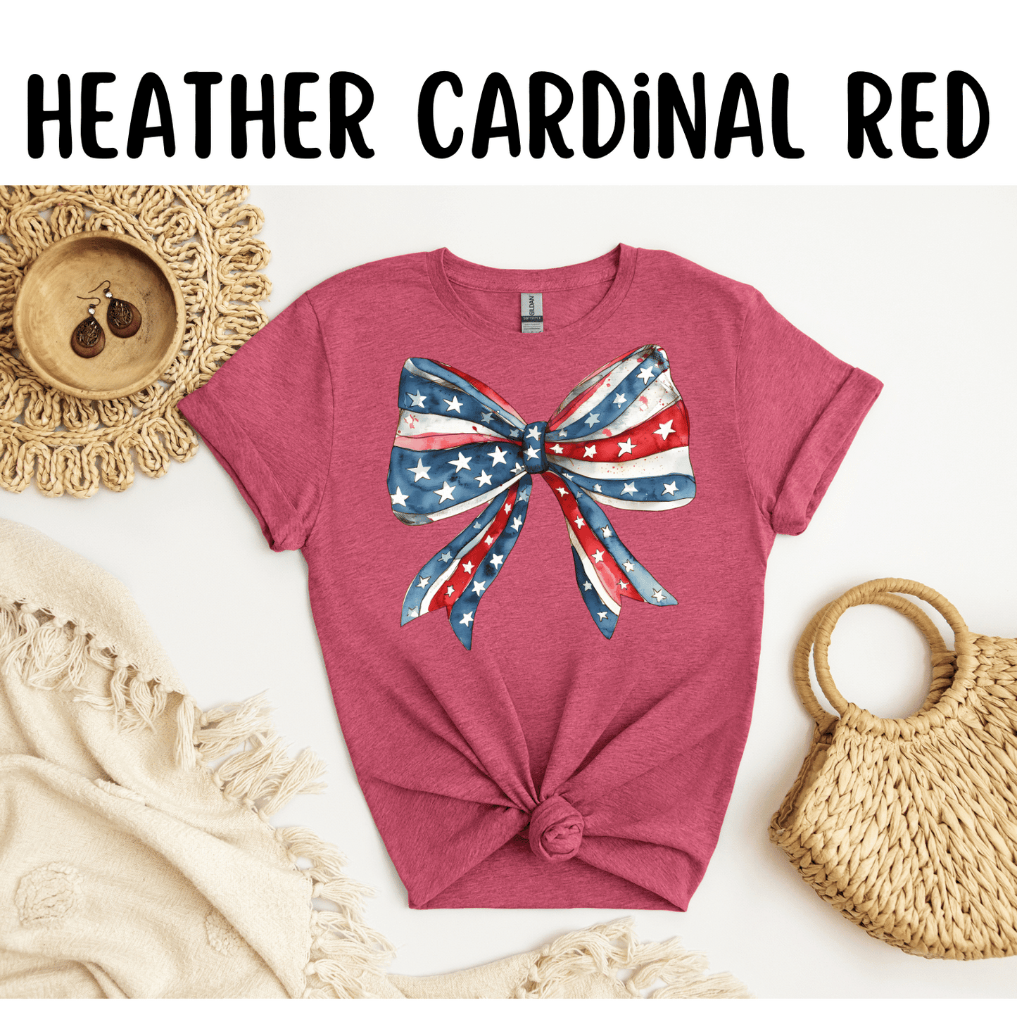 Coquette Bow Patriotic T-Shirt
