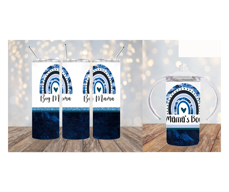 Blue Rainbow Tumbler and Sippy