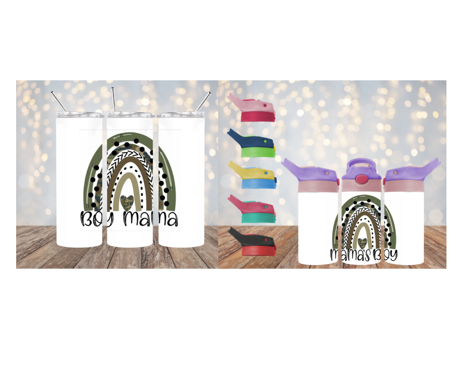 Green Rainbow Tumbler and Water Bottle