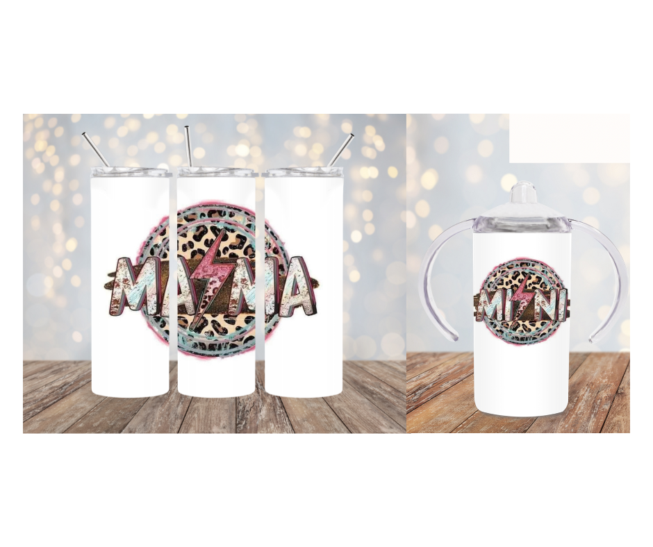 Pink Lightning Bold Tumbler and Sippy