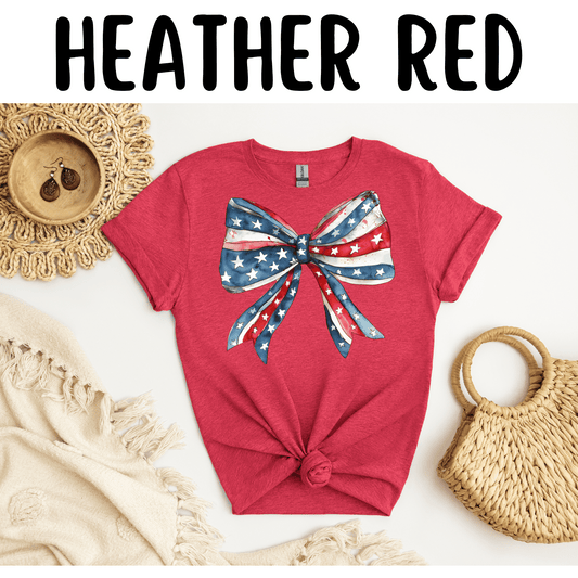Coquette Bow Patriotic T-Shirt