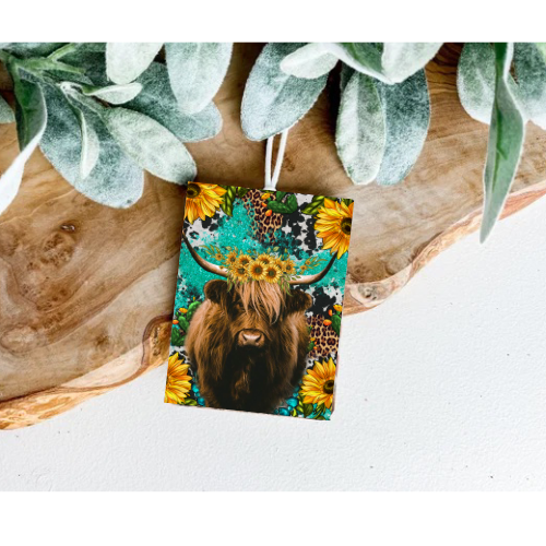 Highland Cow and Sunflower Air Freshener