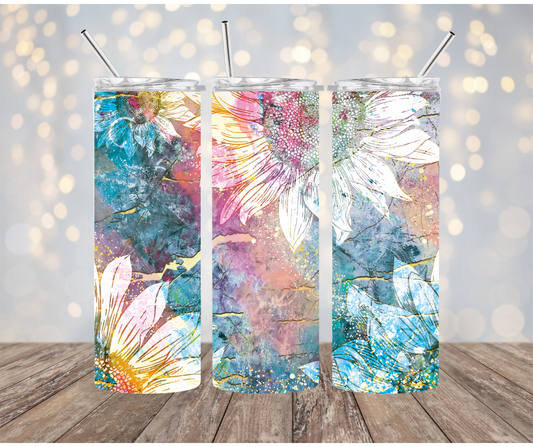 Watercolor Flower Tumbler