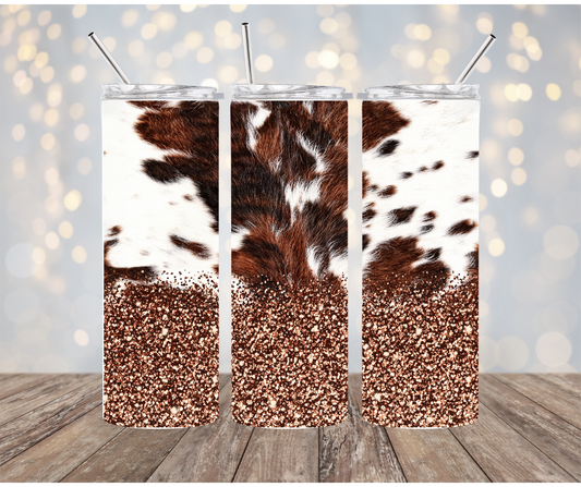 Cow print with glitter Tumbler