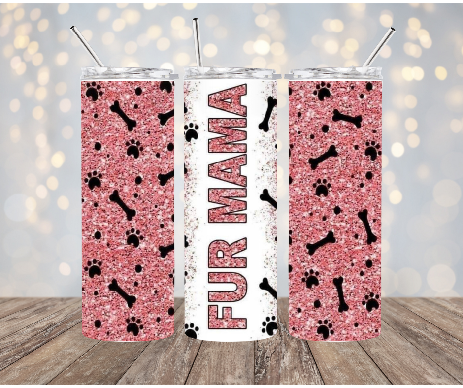 Pink Fur Mama Tumbler
