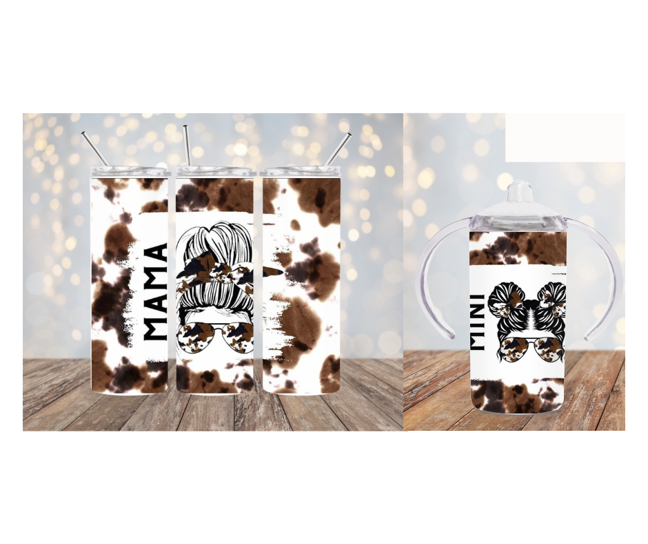 Cow Print Tumbler and Sippy