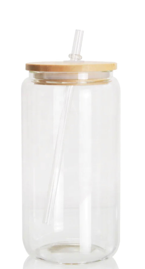 Customizable 16oz Clear Beer Glass With Lid and Straw